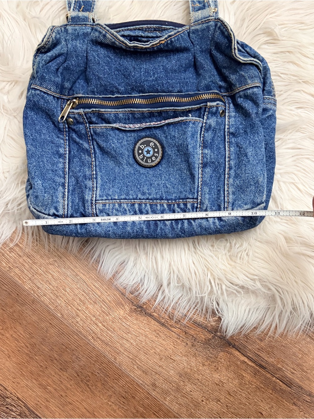 Denim Shoulder Bag - Blue Women's Tote - Picture 5 of 17